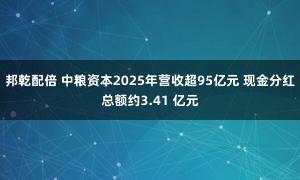 邦乾配倍 中粮资本2025年营收超95亿元 现金分红总额约3.41 亿元
