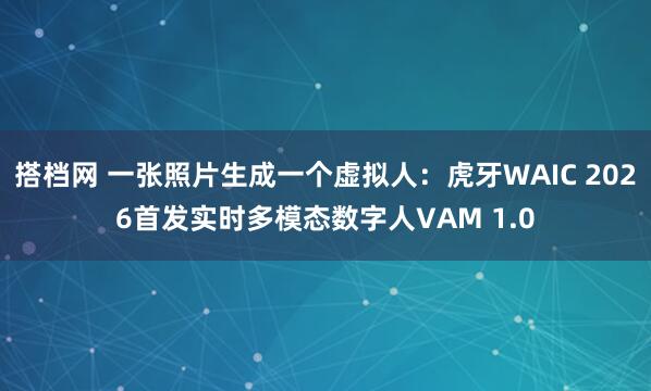搭档网 一张照片生成一个虚拟人：虎牙WAIC 2026首发实时多模态数字人VAM 1.0